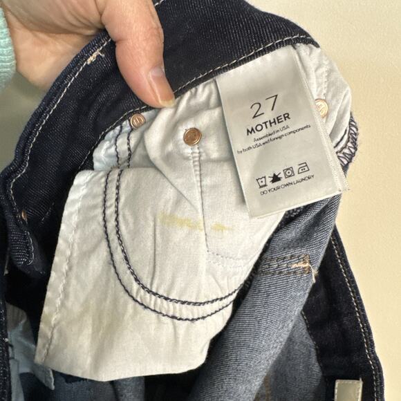 Mother The Looker Jeans Women Sz 27 Too Good To Be True Dark Blue Denim Mid Rise - Picture 15 of 16
